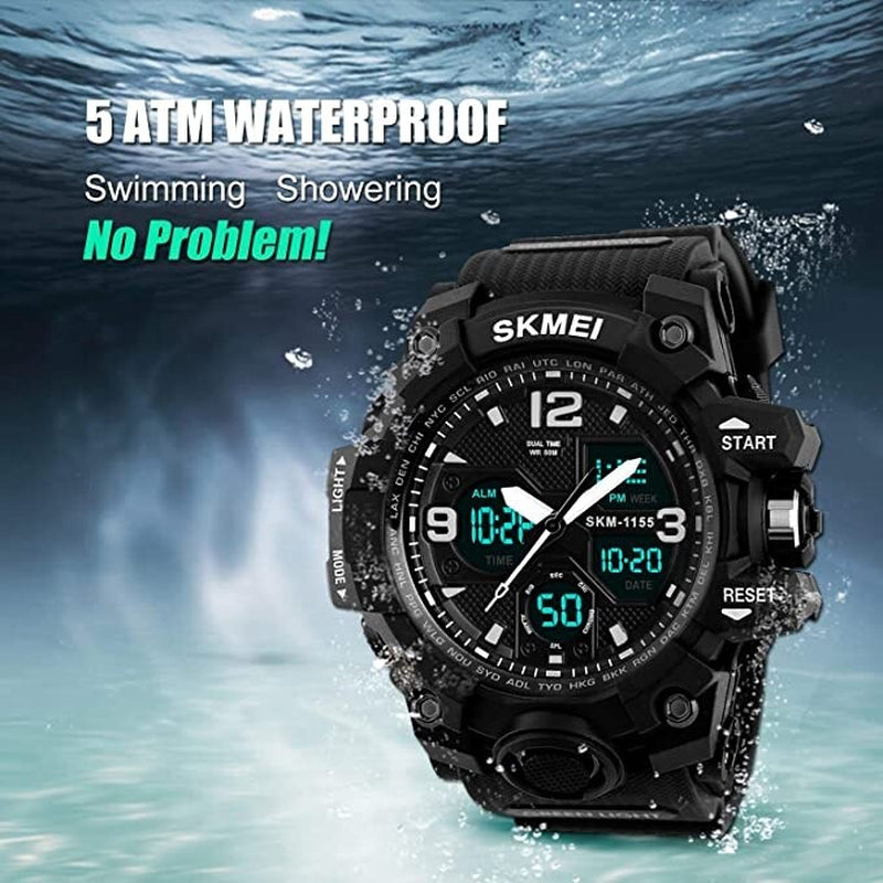 Reloj Para Hombre Relojes Reloj Militar Reloj Deportivo De Buceo Grande LED NUEV