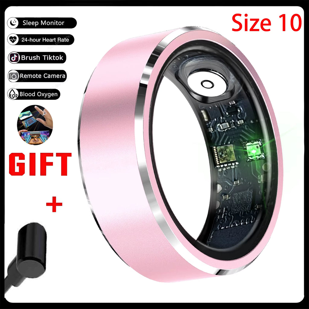 Smart Ring Gesture Control Function 5ATM Waterproof Heart Rate Blood Pressure Oxygen Sleep Monitoring Sports Fitness Smart Ring