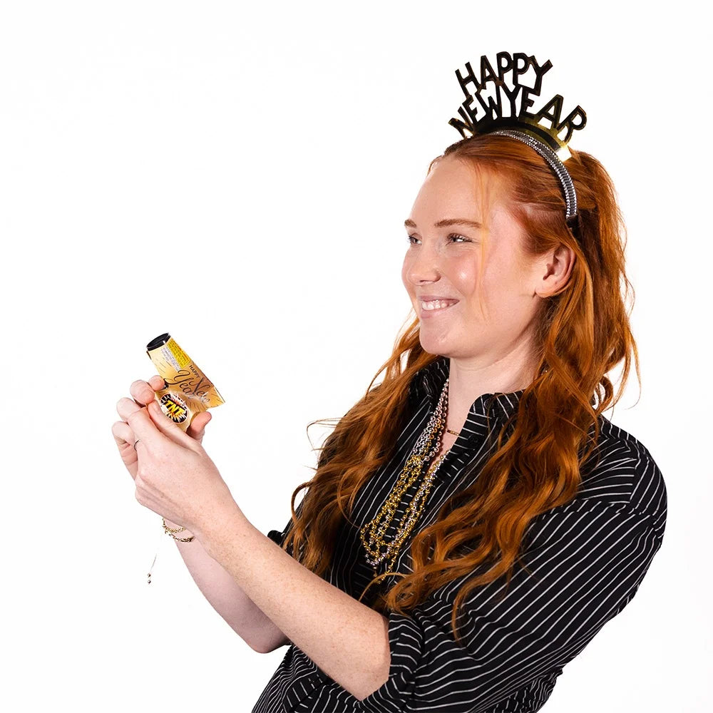 , New Year'S Party Box, 3-Pack, Party Poppers and Hats, Gold and Silver, Novelty Box, Party Poppers, New Year'S Party Items