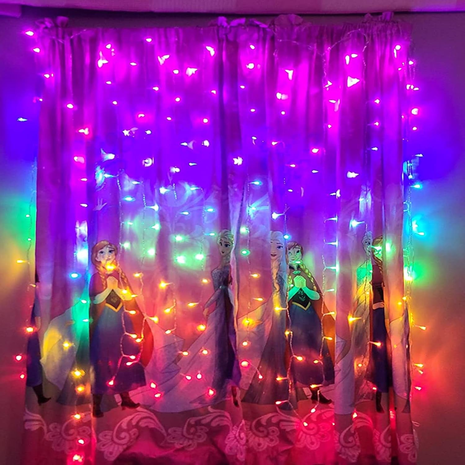 300Led Cuttable Curtain String Lights 10X10Ft with Remote Window Lights for Bedroom Wedding Party Festive Season Propose Marriage Windowchristmas Decoration(Rainbow 7 Colors)