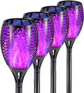 Solar Lights Outdoor, 4 Pack Premium 99 Leds Purple Halloween Decorations Solar Lights - IP65 Waterproof Garden Outdoor Decor for Halloween Yard Patio Porch