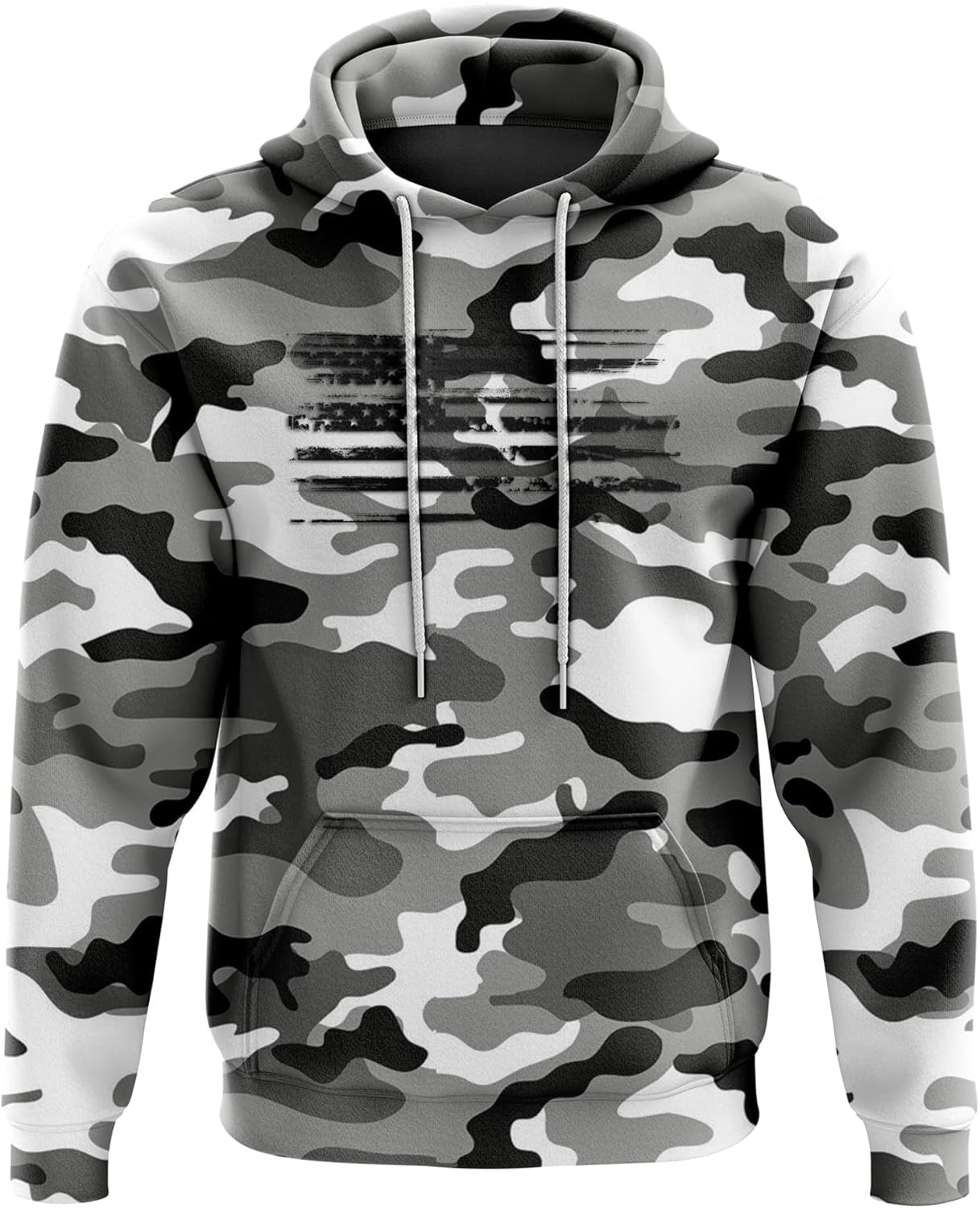 Patriotic Camo Flag Heavyweight Hoodies for Men and Women