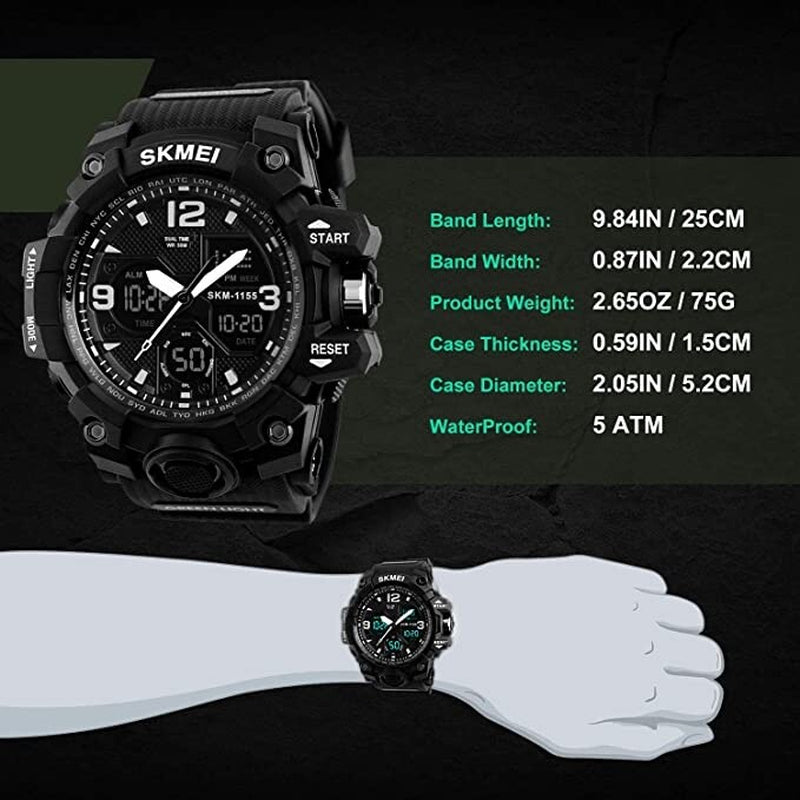 Reloj Para Hombre Relojes Reloj Militar Reloj Deportivo De Buceo Grande LED NUEV